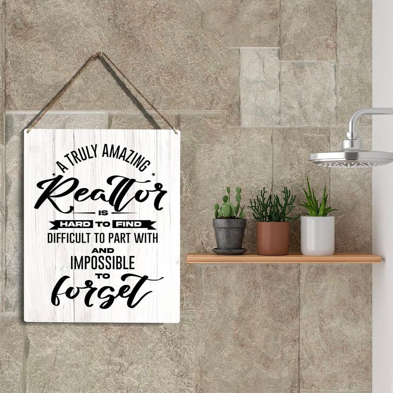 YCYD Realtor Gifts for Women Men A Truly Amazing Realtor Is Hard To Find Wooden Hanging Sign Leaving Appreciation Retirement Gifts for Boss Manager Coworkers Friends 8 x 10 Inches - Image 5